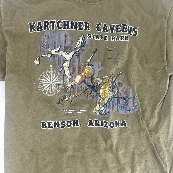 Kartchner Caverns State Park T-Shirt L Gildan Ultra Cotton Olive Green Large - Picture 2 of 4